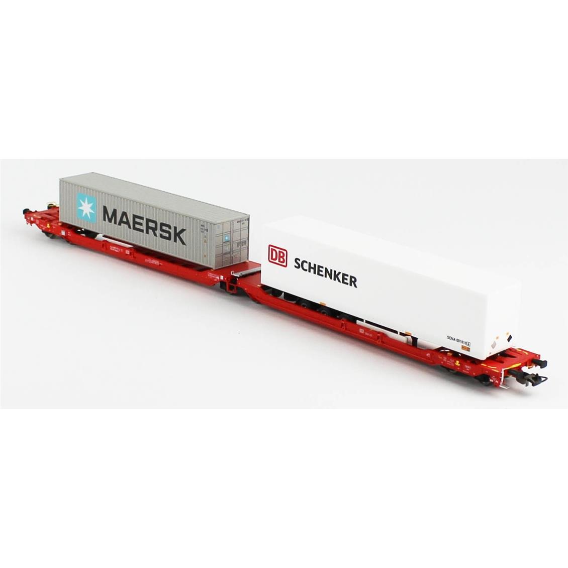 Piko (Expert) 24619 1/87 Ölçek,  Maersk ve Schenker Konteynerli, T3000e Intermodal, DB 4.Dönem, 2 adet Model Tren Konteyner Vag