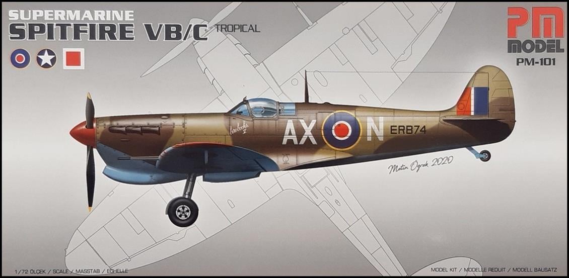 PM Model 101 1/72 Supermarine Spitfire VB/C Savaş Uçağı Demonte Plastik Maketi