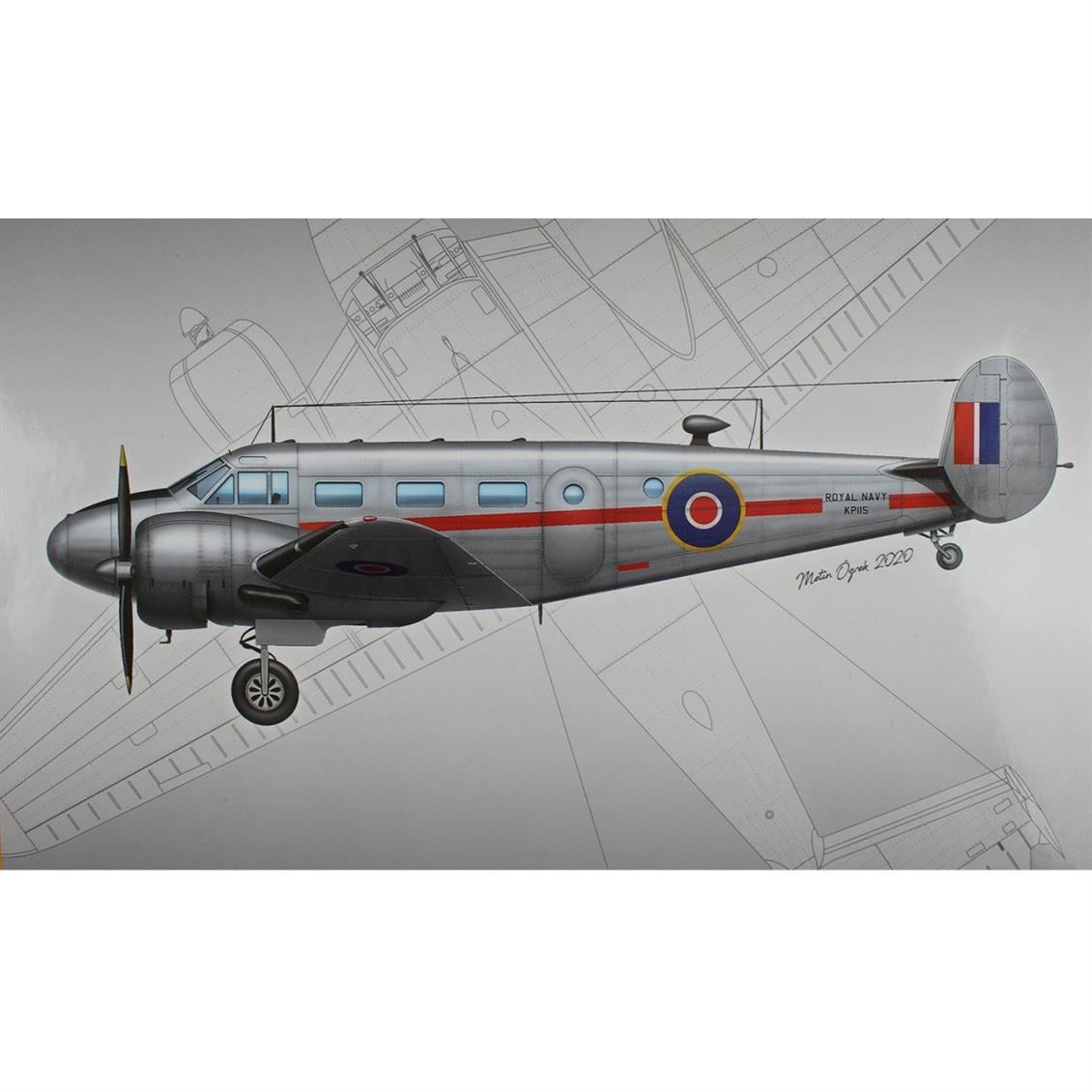PM Model 308 1/72 Kraliyet Donanması Beech C-45 Expreditor Eğitim Ve Nakliye Uçağı Demonte Plastik Maketi