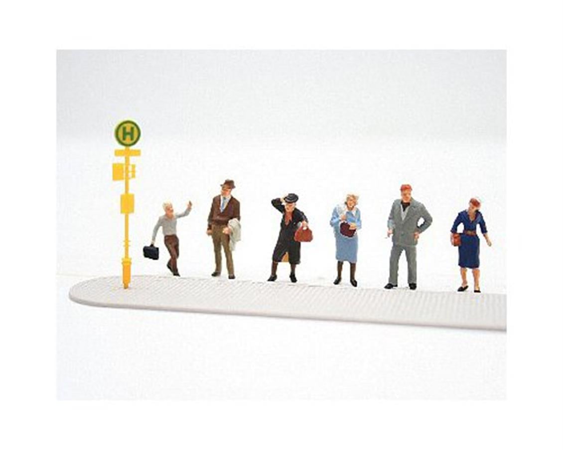 Preiser 10414 1/87 Ölçek wartende an der straßenbahnha Figürleri