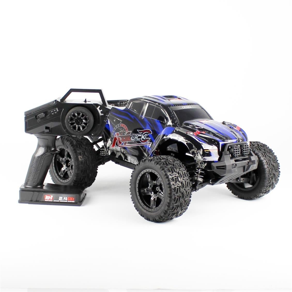 Remo 1031 1/10 Ölçek, 4WD Off Road Monster Truck, Mavi Kaportalı,Fırçalı Motorlu, 7.4V 3300mAh Li-Po Pilli, 2.4Ghz Kumandalı Mo