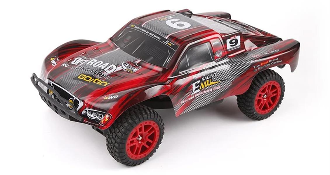 Remo 8025 1/8 Elektrikli 4WD Off Road Short Course (9 EMU) Kırmızı Kaportalı, Fırçasız Motorlu, 7.4V 3300Mah Li-Po Pilli, Uzakt