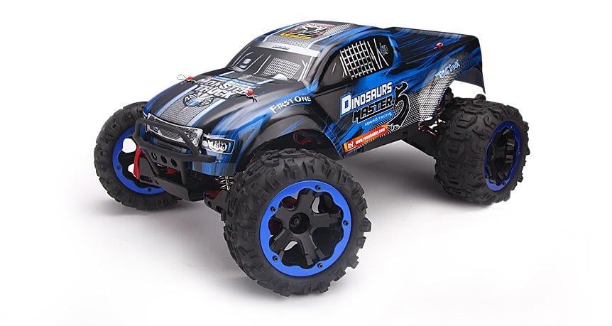 Remo 8035 1/8 Ölçek, 4WD Off Road Monster Truck (Dinosaurs Master) Mavi Kaportalı, Fırçasız Motorlu, 7.4V 4200Mah Li-Po Pilli,