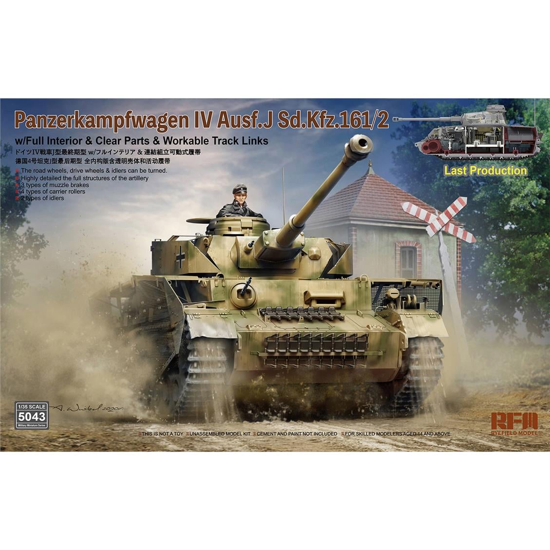 RFM 5043 1/35 Ölçek Pz.Kpfw. IV Ausf. J, Geç Dönem Tankı, İç Detaylı, Plastik Model Kiti
