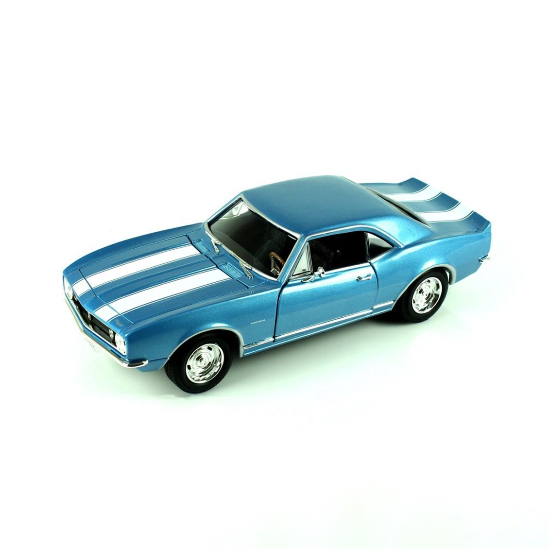 Road Signature 92188 1/18 1968 Chevrolet Camaro Z 28, Metallic Blue, Sergilemeye Hazır Metal Araba Modeli