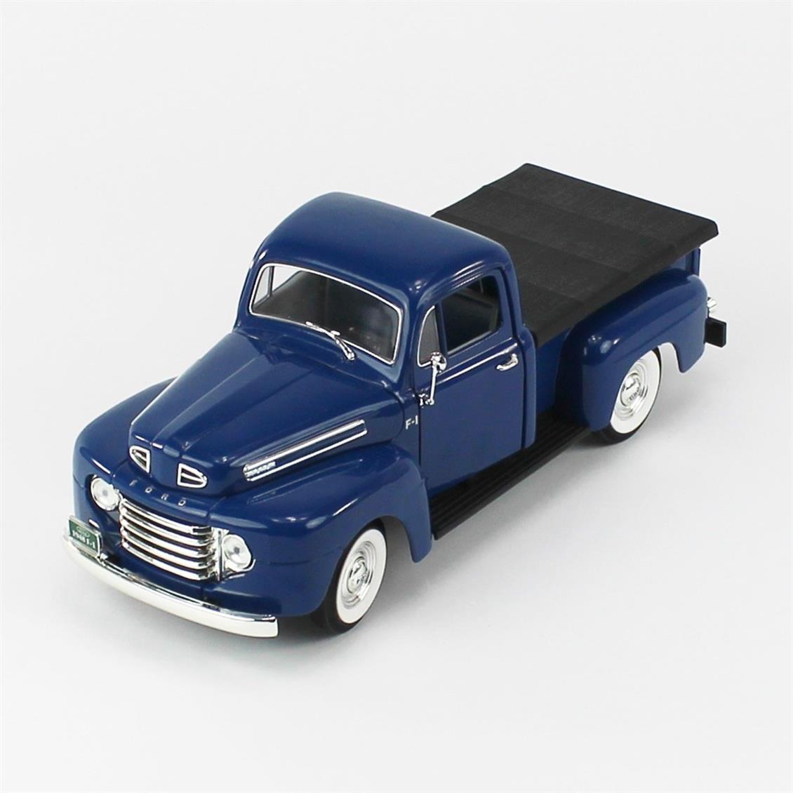 Road Signature 92218 1/18 1948 Ford F-1 Pickup With Flatbed Cov, Blue, Sergilemeye Hazır Metal Araba Modeli