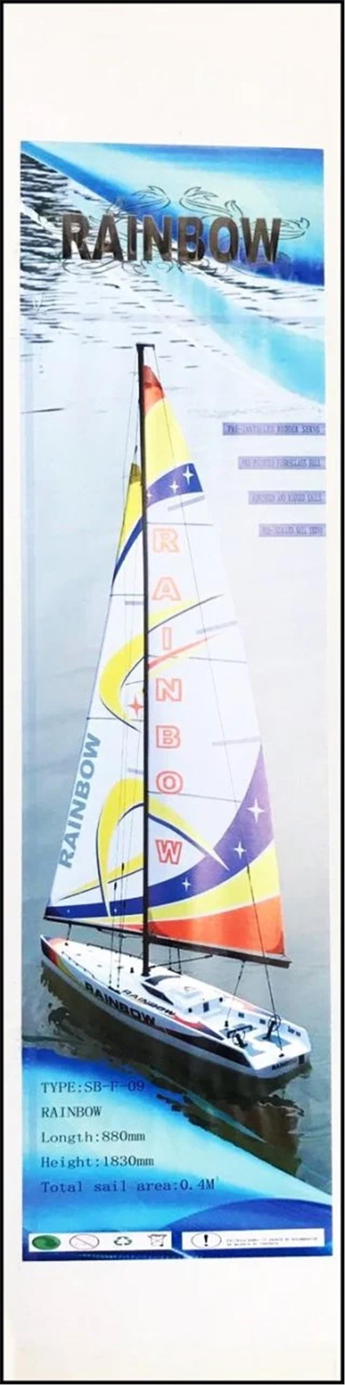 Shunbo F-09 Rainbow 880mm. Kompozit Gövdeli Uzaktan Kumandalı Yelkenli Tekne