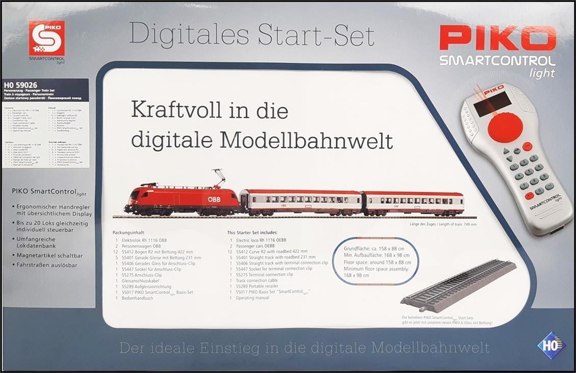SmartControl light Start-Set ÖBB Taurus V w. 2 Passenger Cars w. A-Track w.Railbed