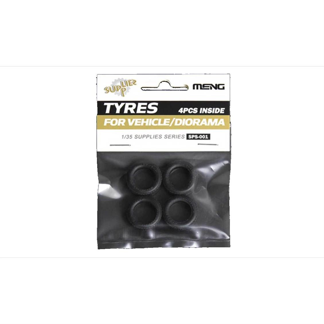 SPS001 1/35 TYRES FOR VEHİCLE/DİORAMA(4PCS)
