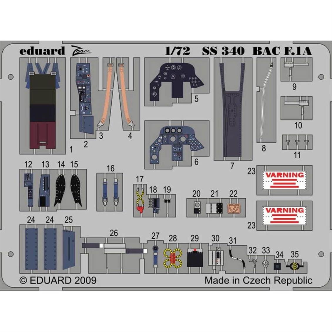 SS340 1/72BAC LIGHTNIG F.1A S.A. DETAY SETİ - TRUM