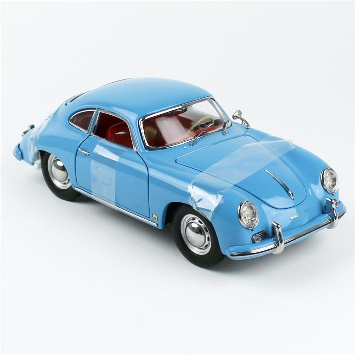 Sunstar 1342 1/18 Ölçek, 1957 Porsche 356A 1500 GS Carrera GT, Parlak Mavi, Sergilemeye Hazır Metal Araba Modeli