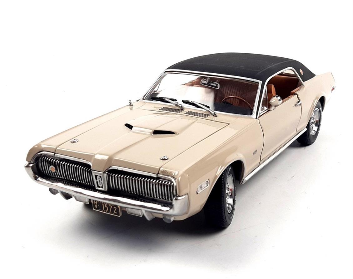 Sunstar 1572 1/18 1968 Mercury Cougar XR7G, Fawn, Sergilemeye Hazır Metal Araba Modeli