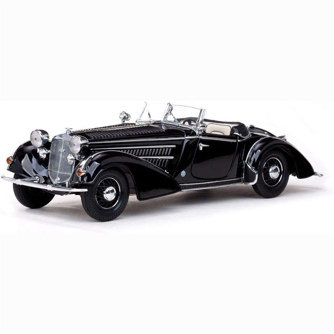 Sunstar 2401 1/18 1939 Horch 855 Roadster, Siyah, Sergilemeye Hazır Metal Araba Modeli