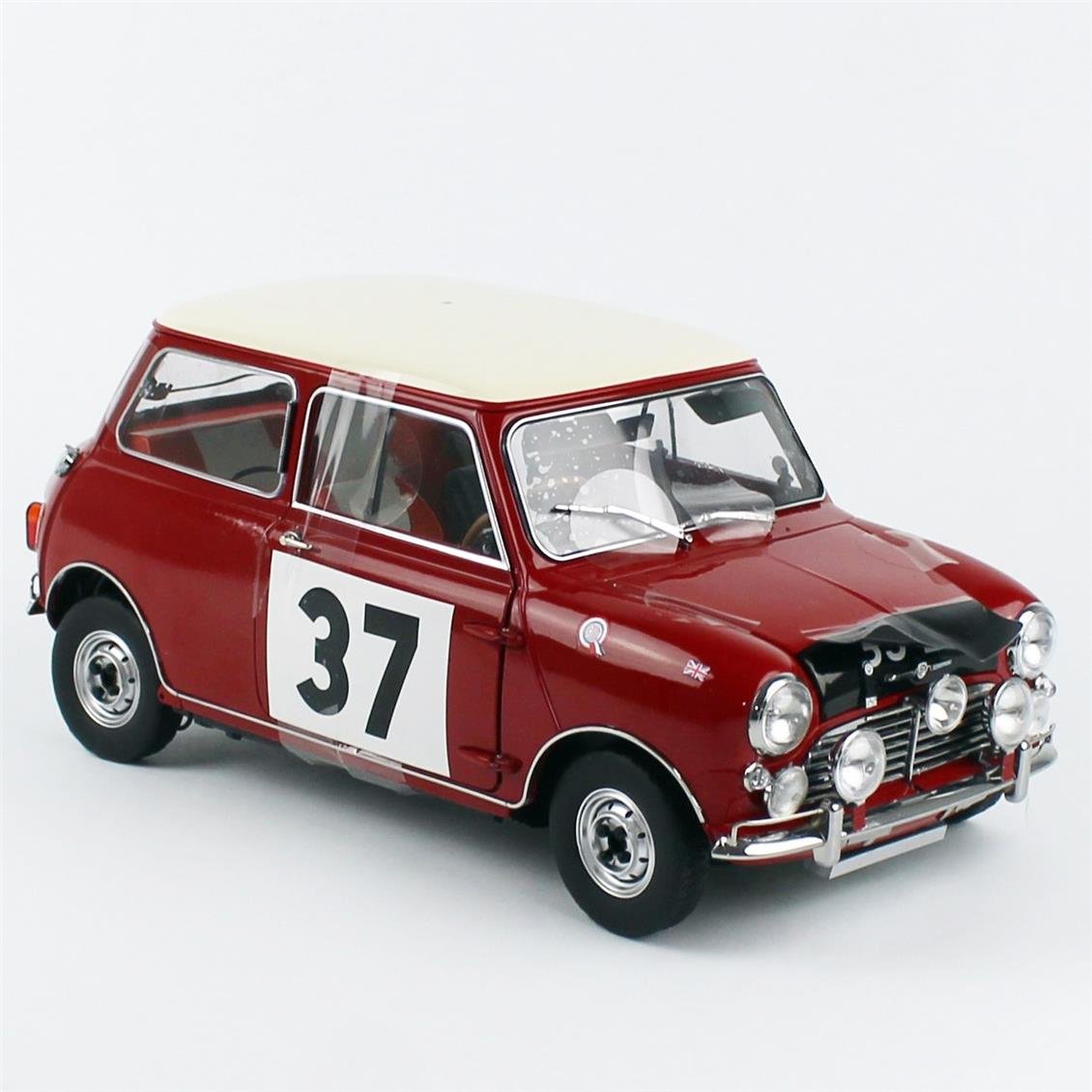 Sunstar 5326 1/12 Ölçek, Mini Cooper S - 37 P.Hopkirk/H. Liddon, Winner Rally Monaco 1964, Sergilemeye Hazır Metal Araba Modeli