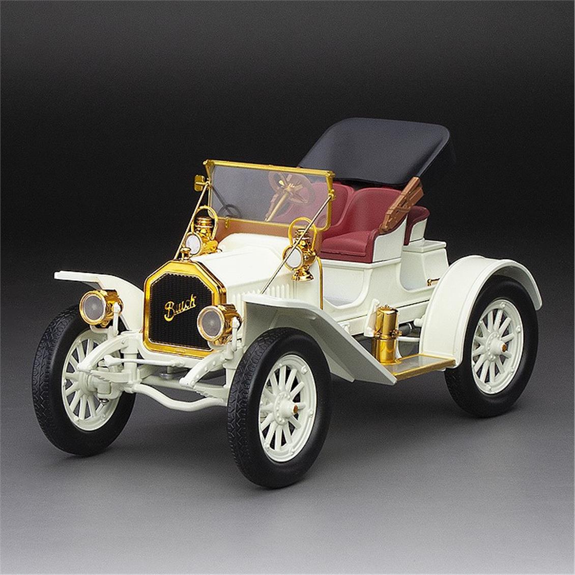 Sunstar 5726 1/18 Ölçek, 1908 Buick Model 10, Beyaz, Sergilemeye Hazır Metal Araba Modeli