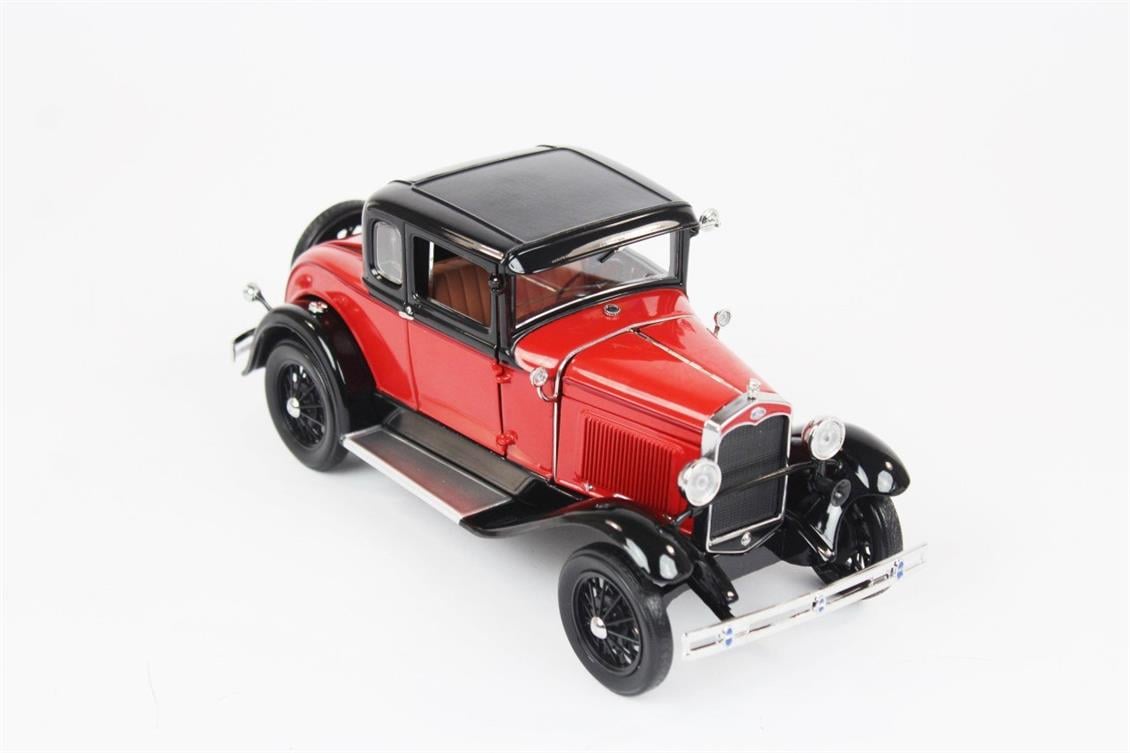 Sunstar 6137 1/18 1931 Ford Model A, Coupe, Kırmızı-Mavi, Sergilemeye Hazır Metal Araba Modeli
