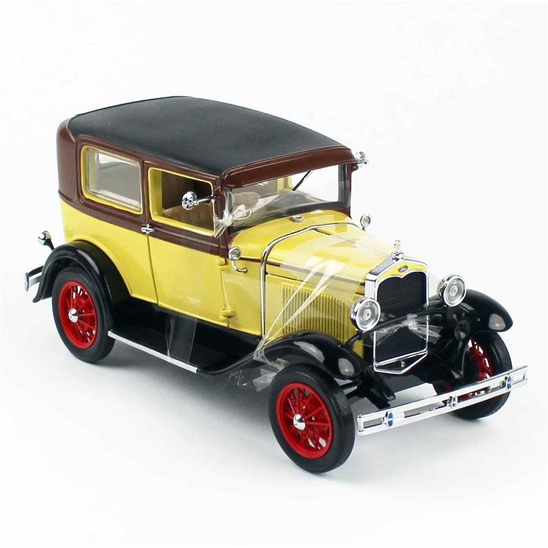 Sunstar 6191 1/18 Ölçek, 1931 Ford Model A Tudor, Kahverengi/Bej, Sergilemeye Hazır Metal Araba Modeli