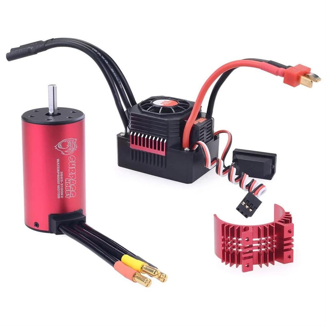 Surpass SP-236650-02 3665 Fırçasız 3100KV Motor,Motor Soğutucu ve 80A Hız Kontrol Su Geçirmez Kombo Set