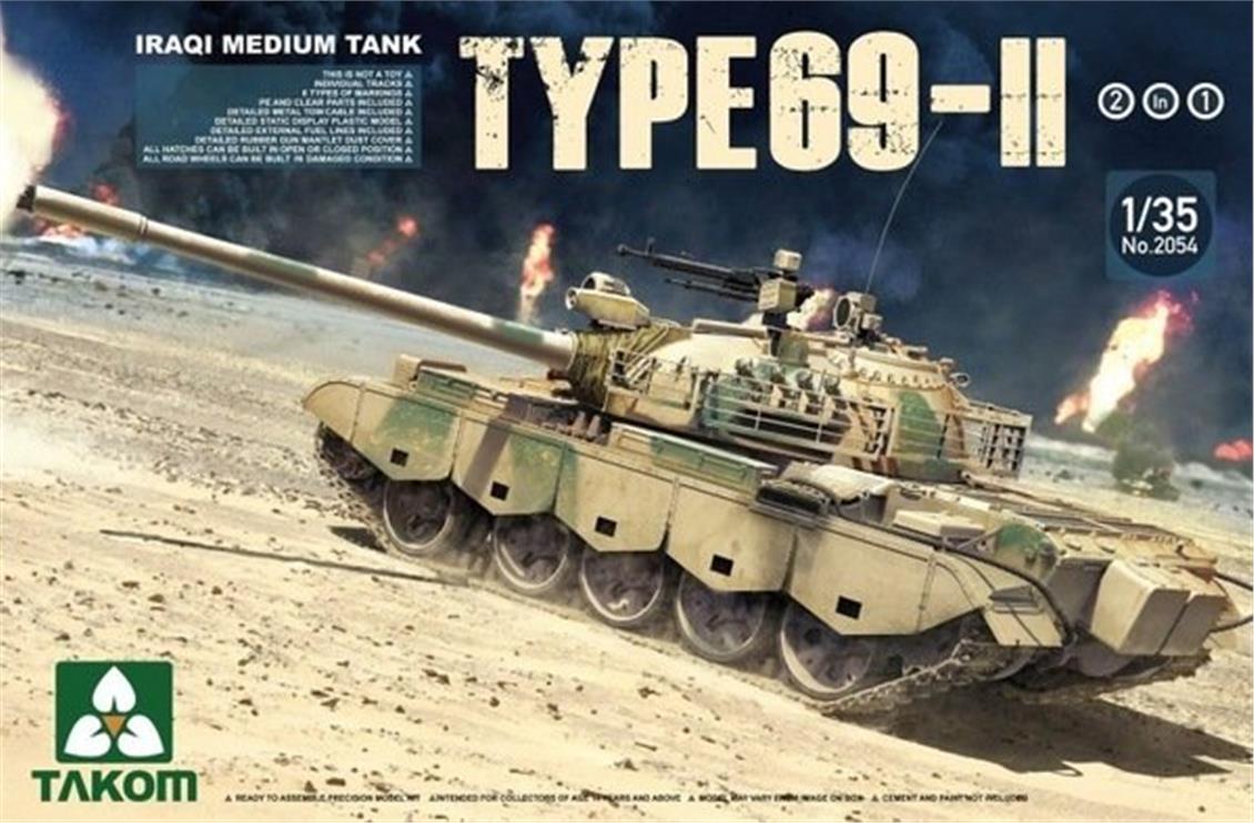 Takom 2054 1/35 Irak Orta Tankı Type 69 Versiyon 2 Demonte Plastik Tank Maketi
