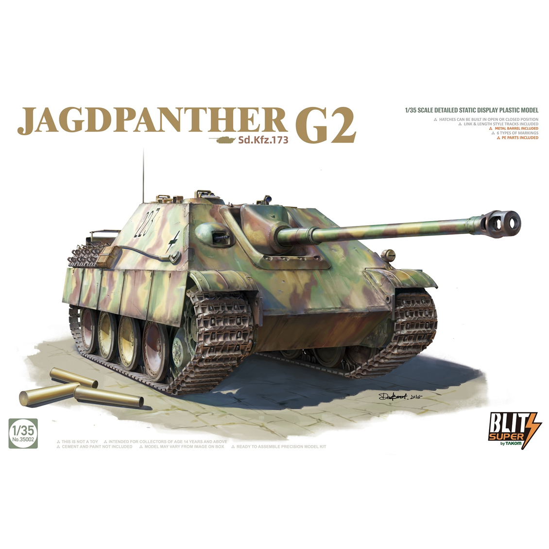 Takom 35002 1/35 Ölçek, Jagdpanther G2 Sd.Kfz.173 (Super Blitz), Tank Avcısı Plastik Model Kiti