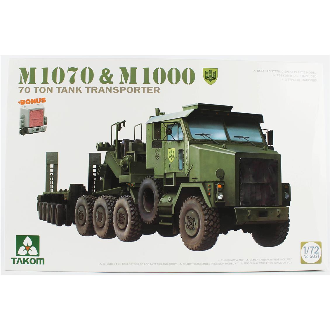 Takom 5021 1/35 Ölçek, M1070 Çekici ve M1000 Römorklu, 70 Ton Tank Taşıyıcı Plastik Model Kiti