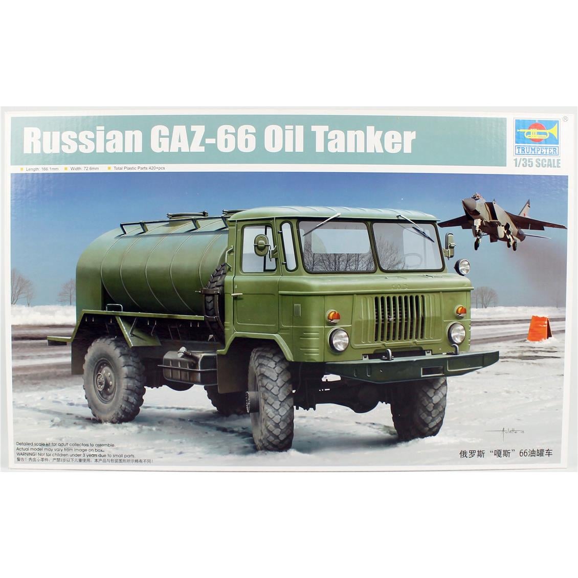 Trumpeter 01018 1/35 Ölçek Rus GAZ-66 Yağ Tankeri Plastik Model Kiti