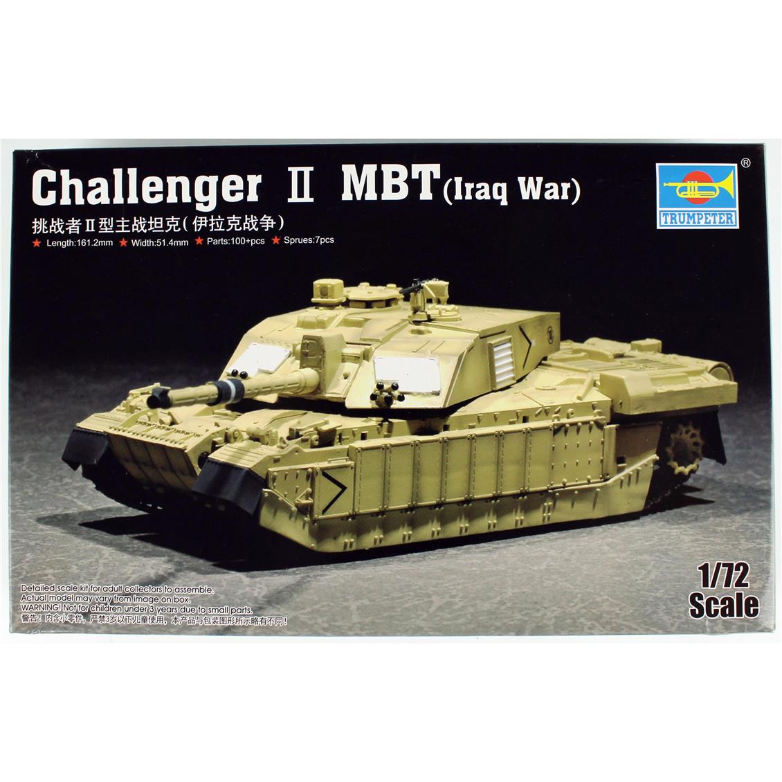 Trumpeter 07215 1/72 Ölçek Challenger II (Irak Savaşı) Ana Muharebe Tankı, Plastik Model Kiti