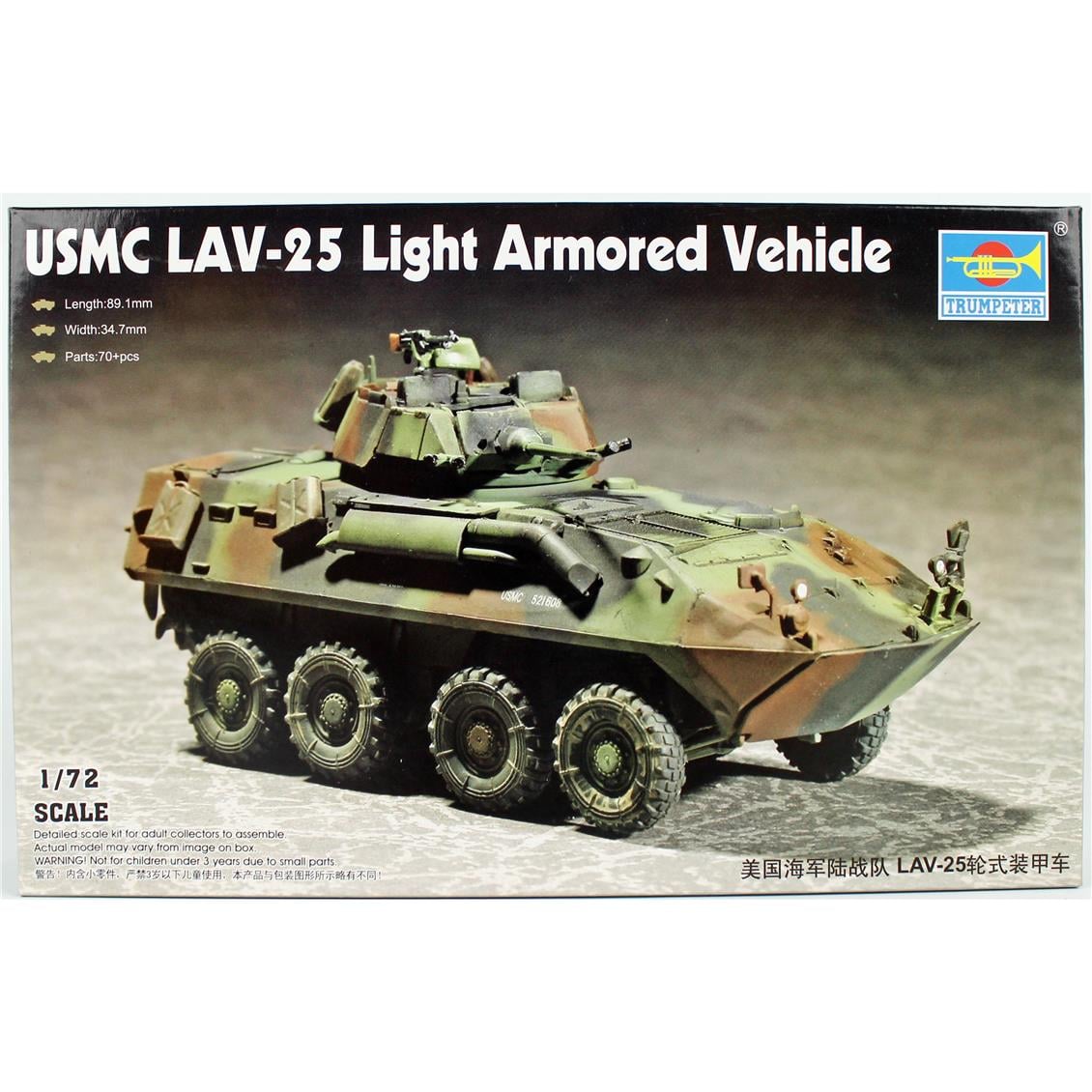 Trumpeter 07268 1/72 Ölçek LAV-25 (8X8) Hafif Zırhlı Araç, Plastik Model Kiti