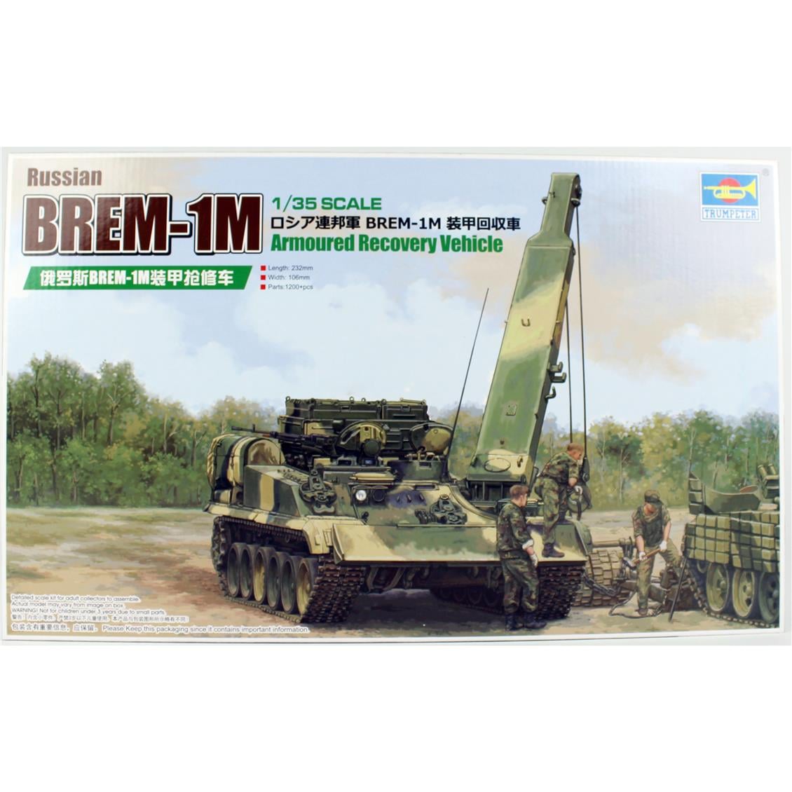 Trumpeter 09554 1/35 Ölçek Rus BREM-1M Zırhlı Kurtarma Aracı, Plastik Model Kiti