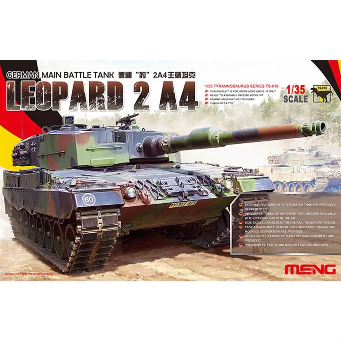TS-016 1/35 GERMAN MAIN BATTLE TANK LEOPARD 2 A4