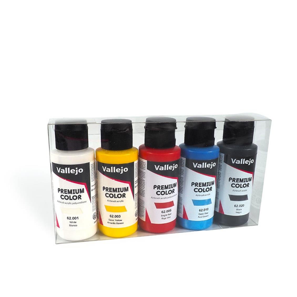 Vallejo 62101 5x60 ml. Basic Opaque Colors, Premium RC Color Serisi Model Boyası Seti