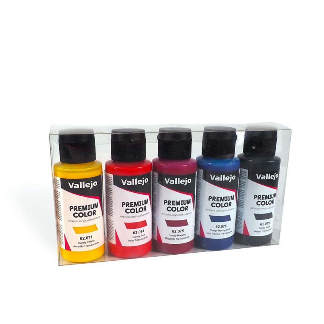 Vallejo 62104 5x60 ml. Candy Colors, Premium RC Color Serisi Model Boyası Seti
