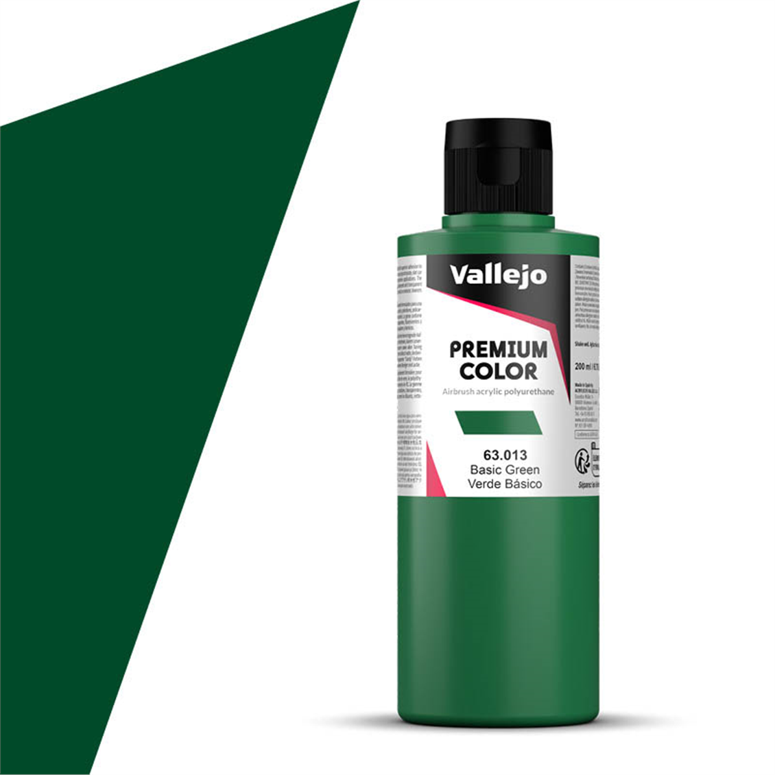 Vallejo 63013 200 ml. Basic Green, Premium RC Color Serisi Model Boyası