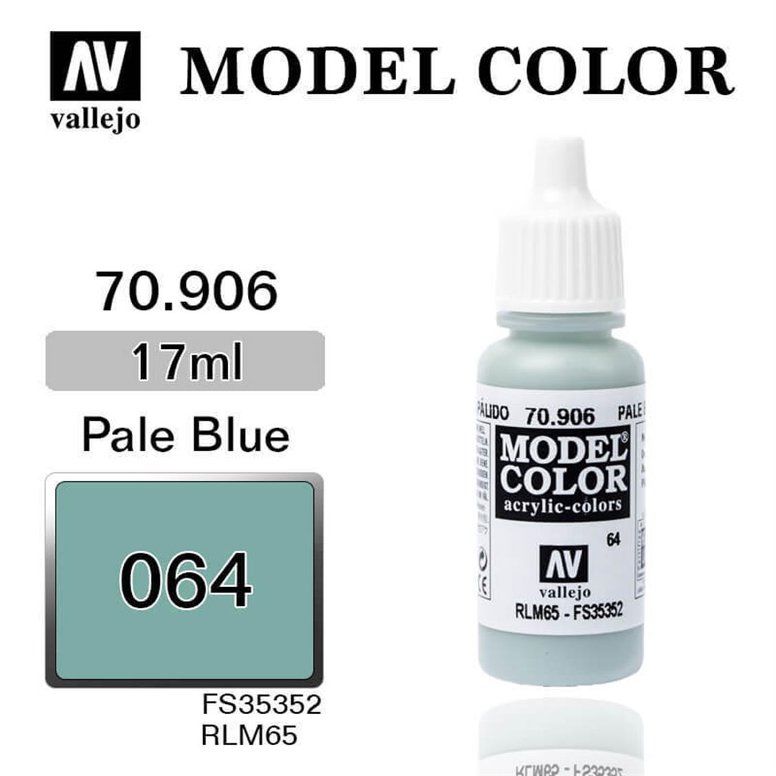 Vallejo 70906 17 ml. (64) Pale Blue-Matt, Model Color Serisi Model Boyası