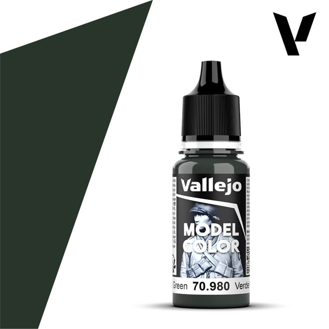 Vallejo 70980 18 ml. (100) Black Green-Matt, Model Color Serisi Model Boyası