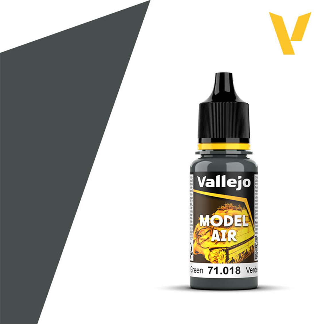 Vallejo 71018 18 ml. Black Green, Model Air Serisi Model Boyası