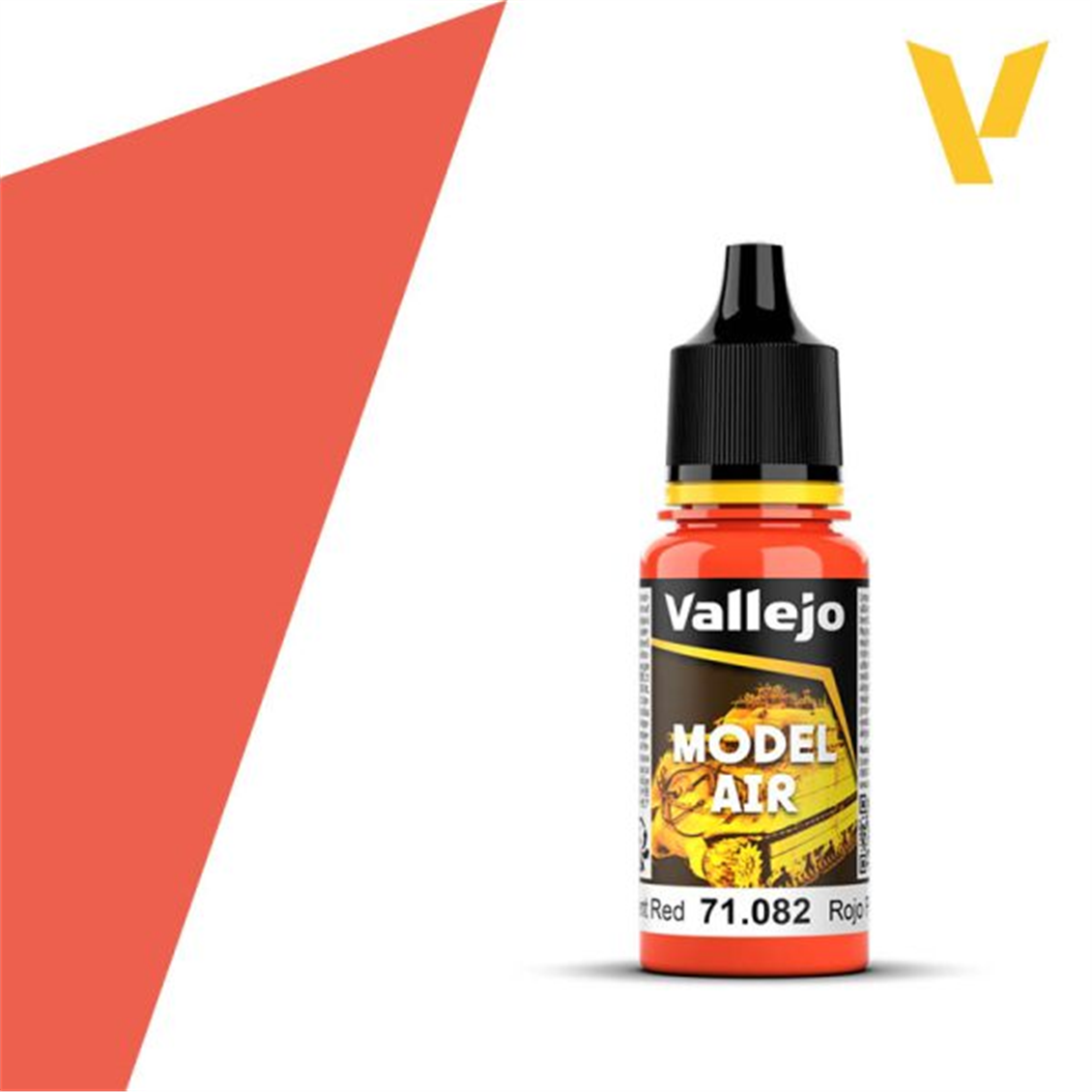 Vallejo 71082 18 ml. Fluorescentrescent Red, Model Air Serisi Model Boyası