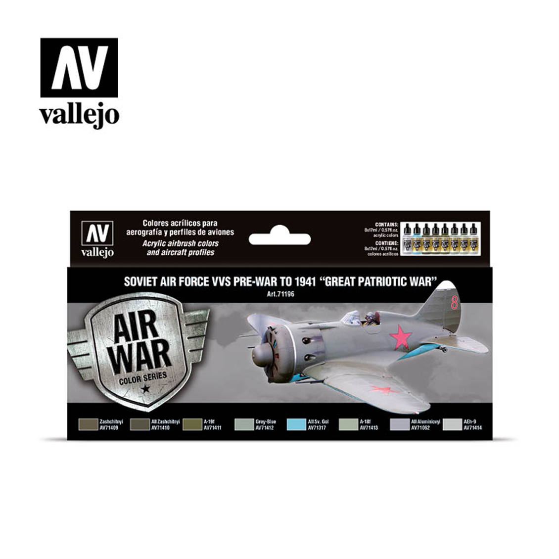 Vallejo 71196 16x18 ml. PreWar To 1941 Great Patriotic War , Model Air Serisi Model Boyası Seti