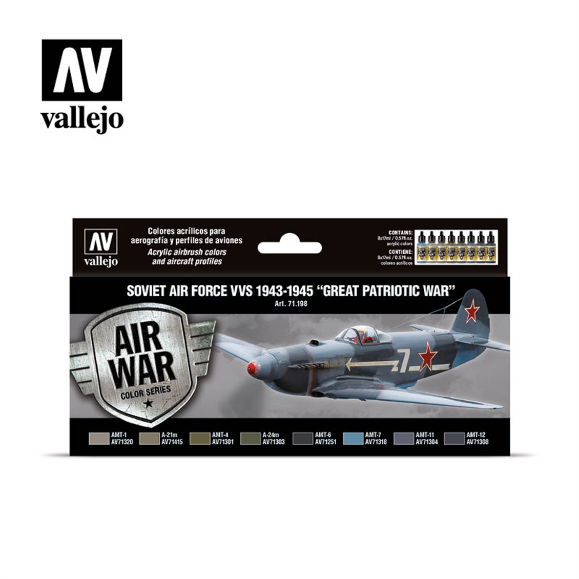 Vallejo 71198 16x18 ml. 1943  To 1945 Great Patriotic War , Model Air Serisi Model Boyası Seti