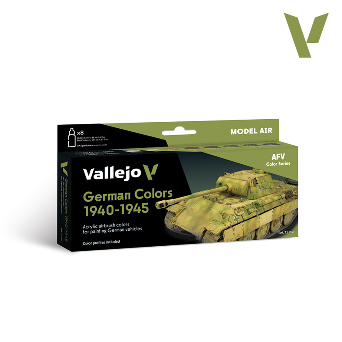 Vallejo 71206 8x18 ml. German Colors 1927-1941, Model Air Serisi Model Boyası Seti