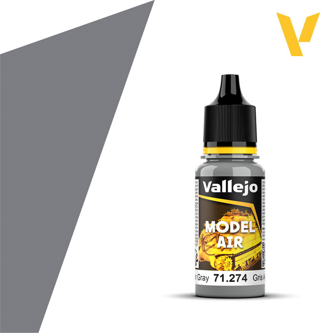 Vallejo 71274 18 ml. Agressor Gray, Model Air Serisi Model Boyası