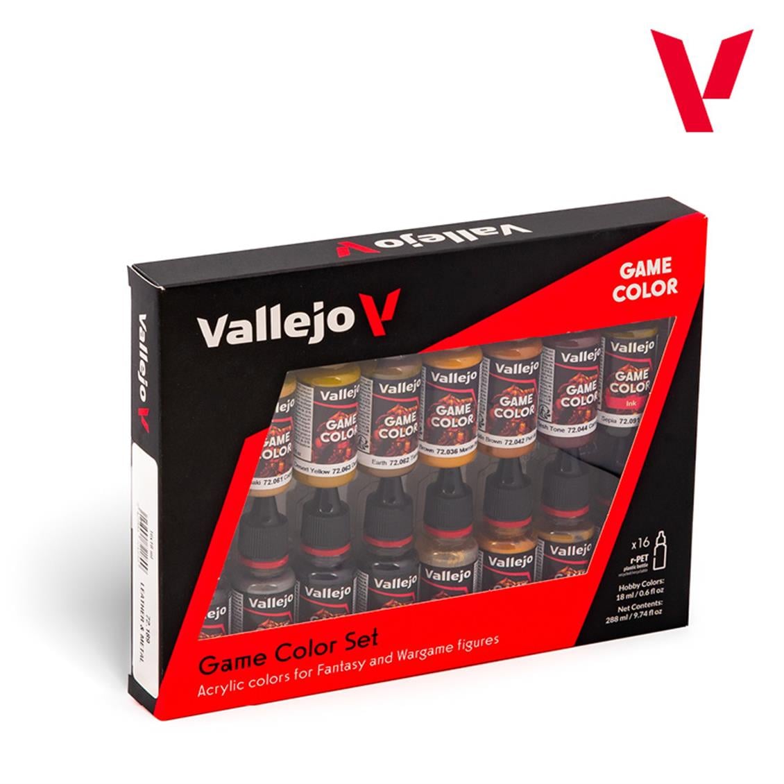Vallejo 72189 48x18 ml. Deri ve Metal Renkleri, Game Color Serisi Model Boyası