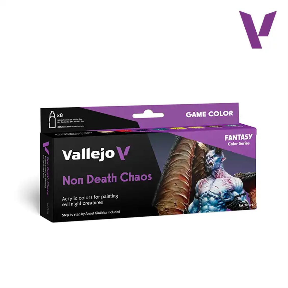 Vallejo 72191 8X18 ml. Non Death Chaos, Game Color Serisi Model Boyası Seti