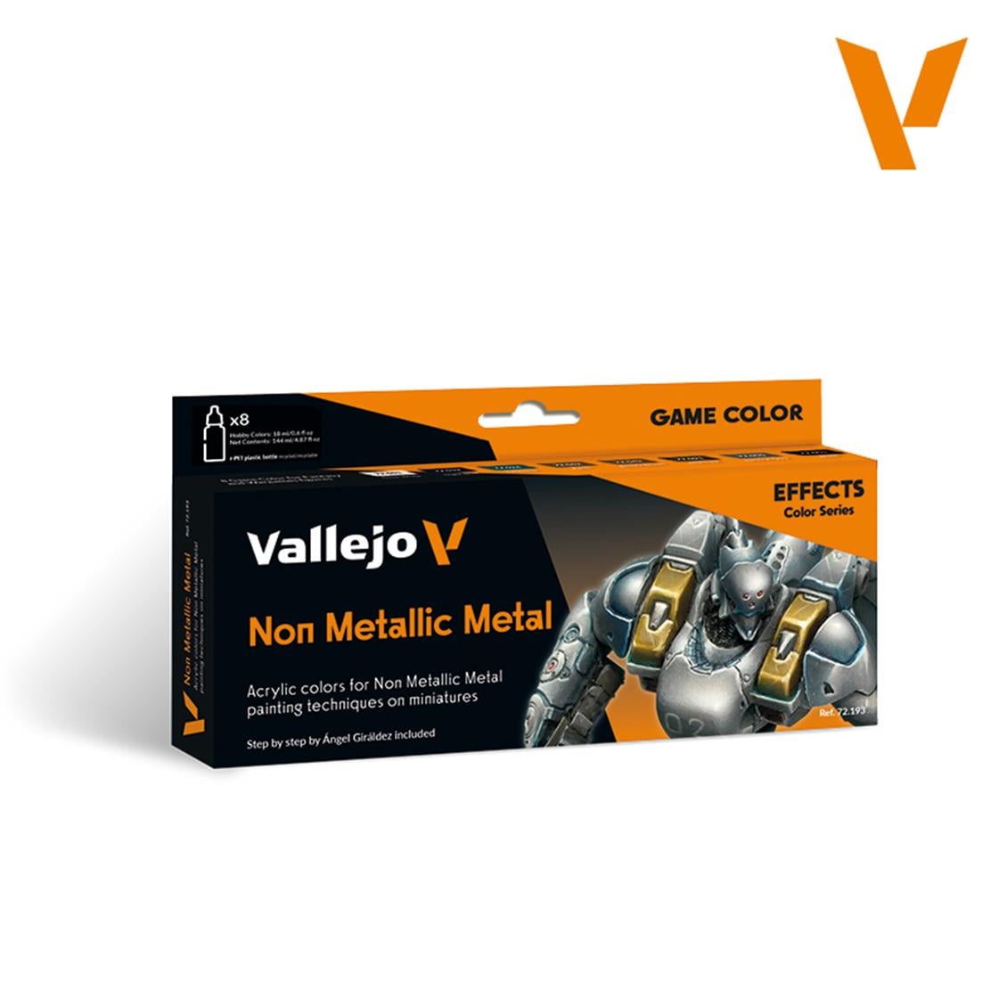 Vallejo 72193 8X18 ml. Non Metallic Metal, Game Color Serisi Model Boyası Seti