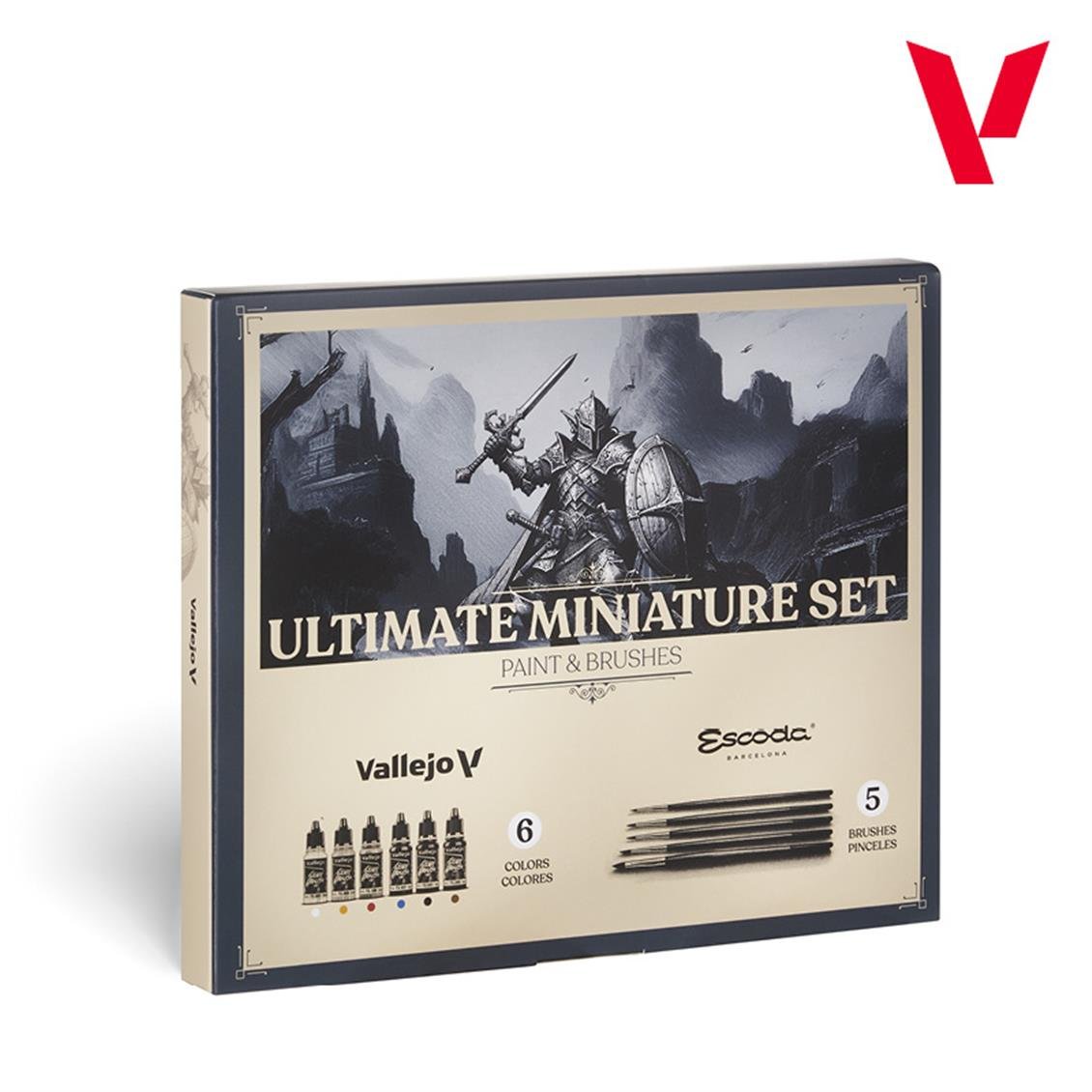 Vallejo 72206 6x18 ml. ve 5xFırça, Ultimate Miniature, Game Color Serisi Model Boyası Seti
