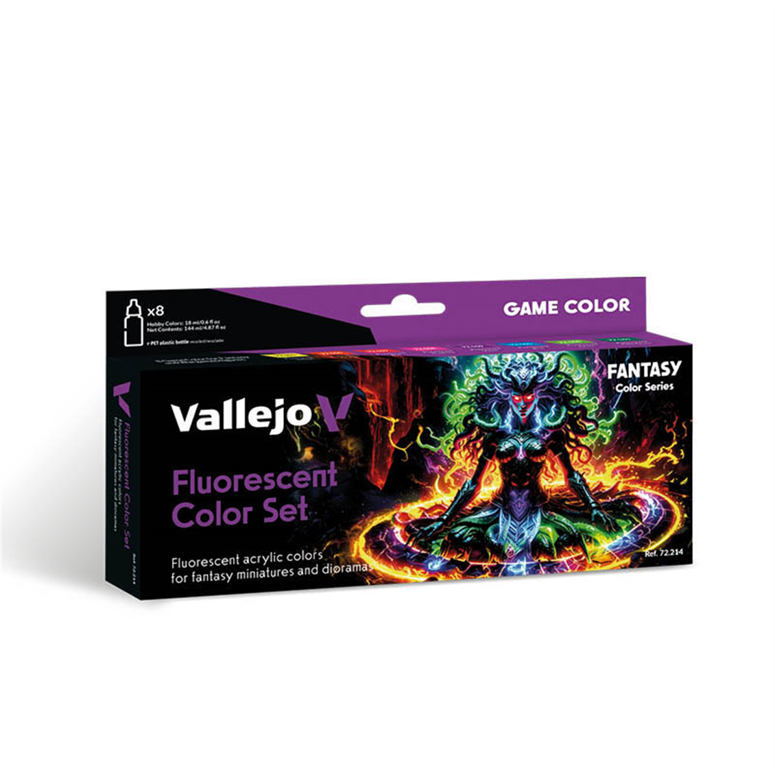 Vallejo 72214 8X18 ml. Fleuresan Renkler, Game Color Serisi Model Boyası Seti