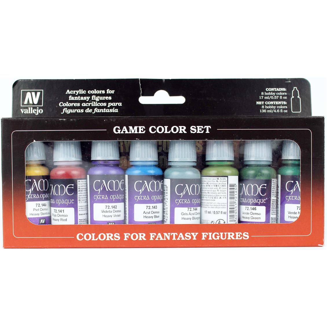 Vallejo 72294 8x17 ml. Extra Opaque Colors, Game Color Serisi Model Boyası Seti