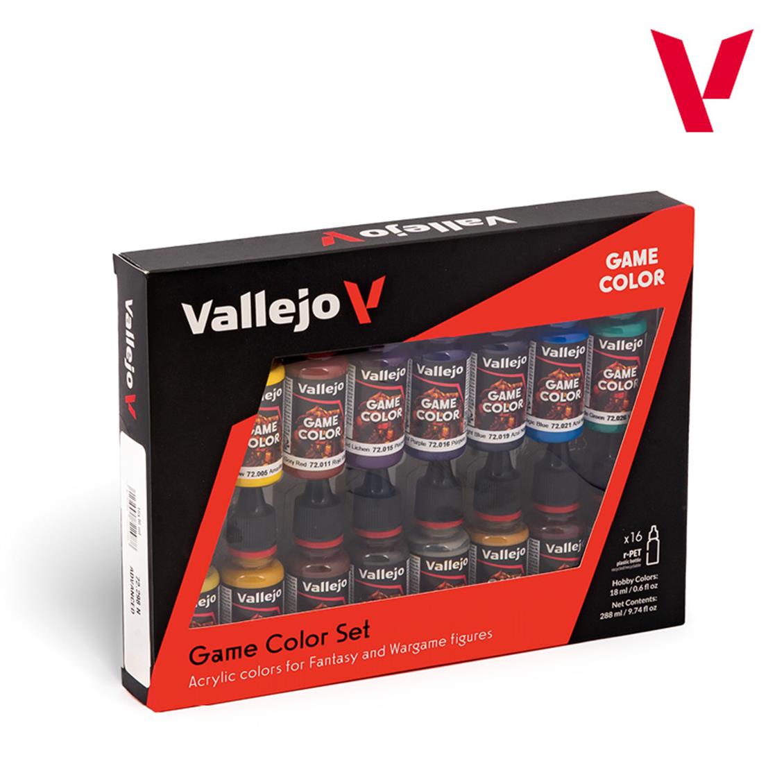 Vallejo 72298 16x18 ml. Advanced, Game Color Serisi Model Boyası Seti
