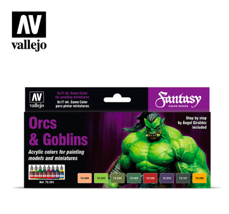 Vallejo 72304 8X18 ml. Orcs & Goblins, Game Color Serisi Model Boyası Seti