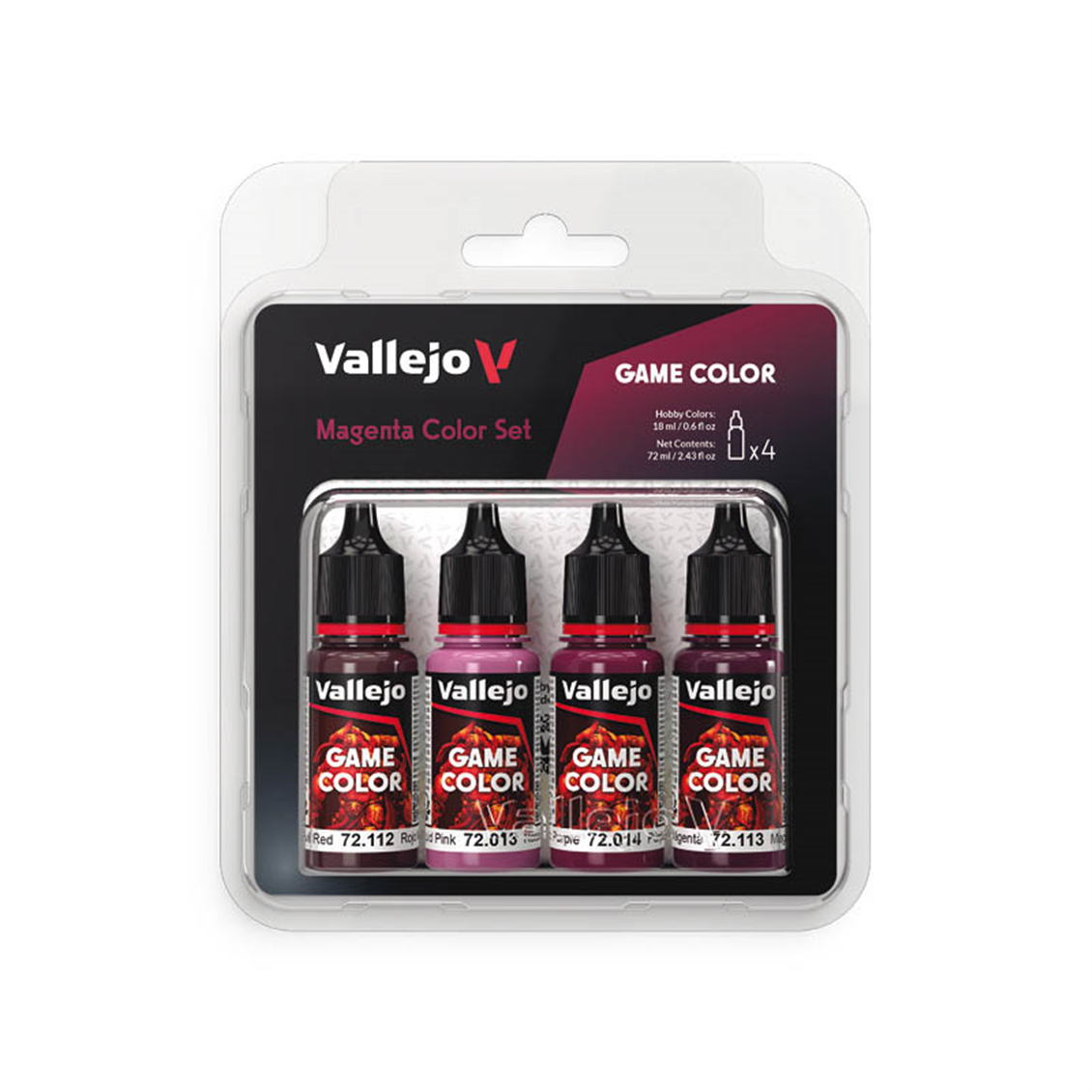 Vallejo 72388 4x18 ml. Magenta Color, Game Color Serisi Model Boyası Seti
